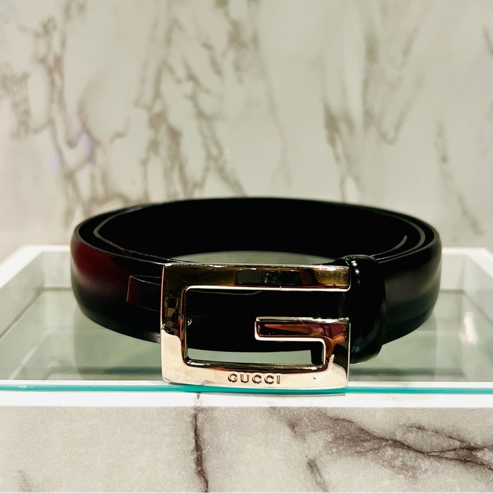 Authentic Gucci Black Leather Belt - Picture 3 of 8